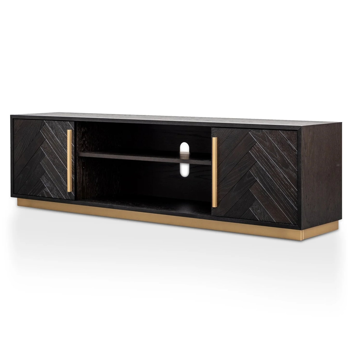 Reno Black and Brass Entertainment TV Unit