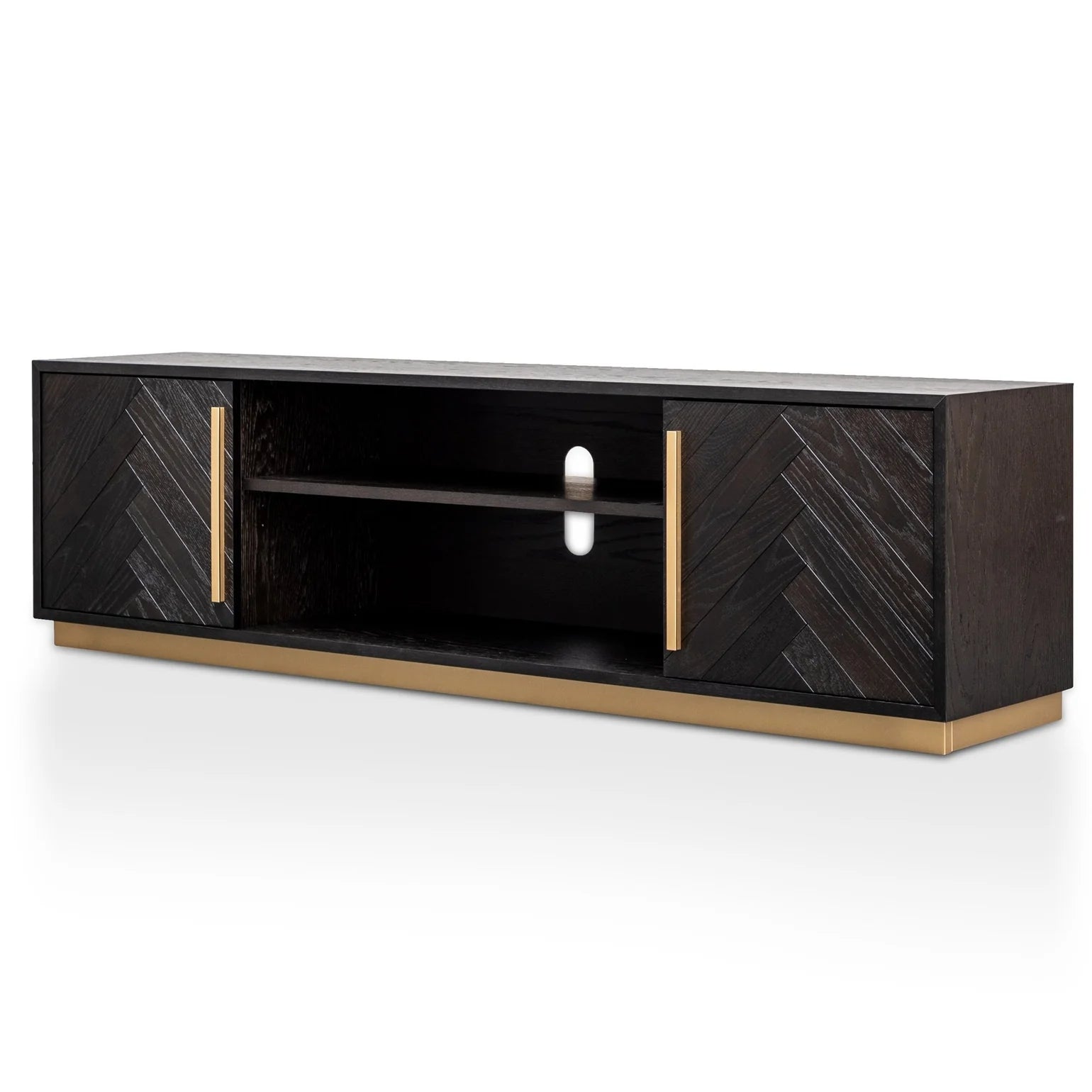 Reno Black and Brass Entertainment TV Unit