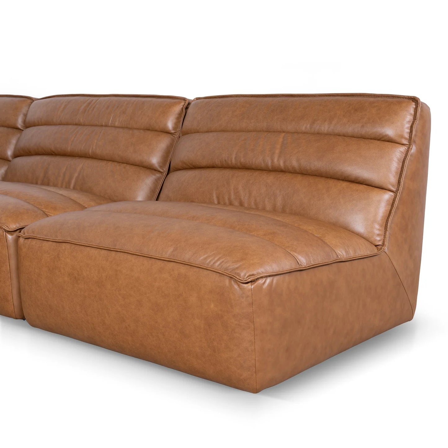Brown modular chaise sofa