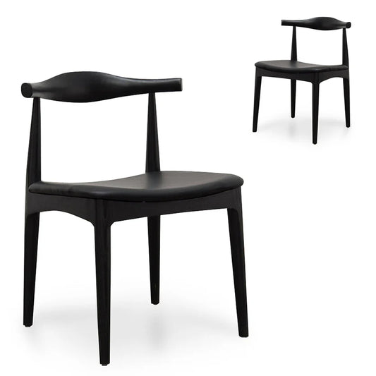 Elbow Dining Chair - Black (Set of 2)