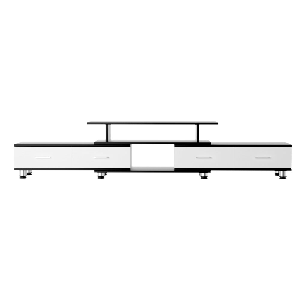 Kylie Black & White TV Cabinet Entertainment Unit Stand Wooden 