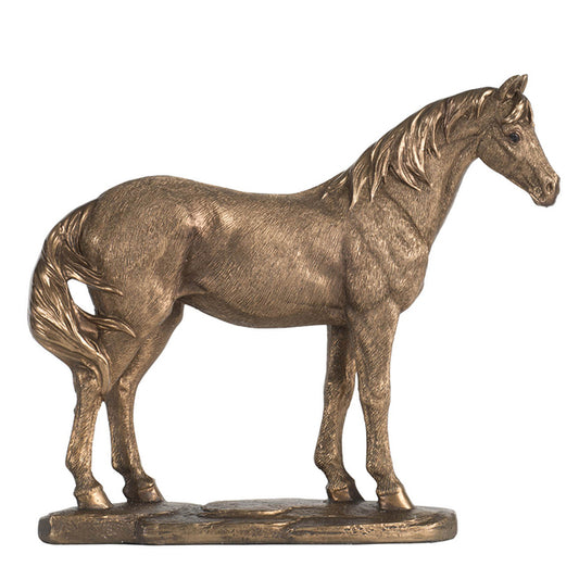 Gold Rustic Horse Statue