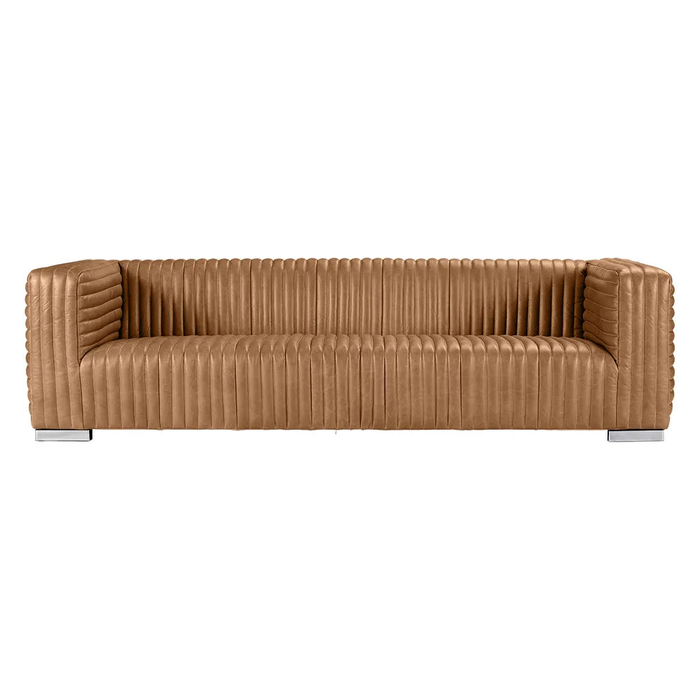 Granger 3 Seater Sofa - Light Brown Leather