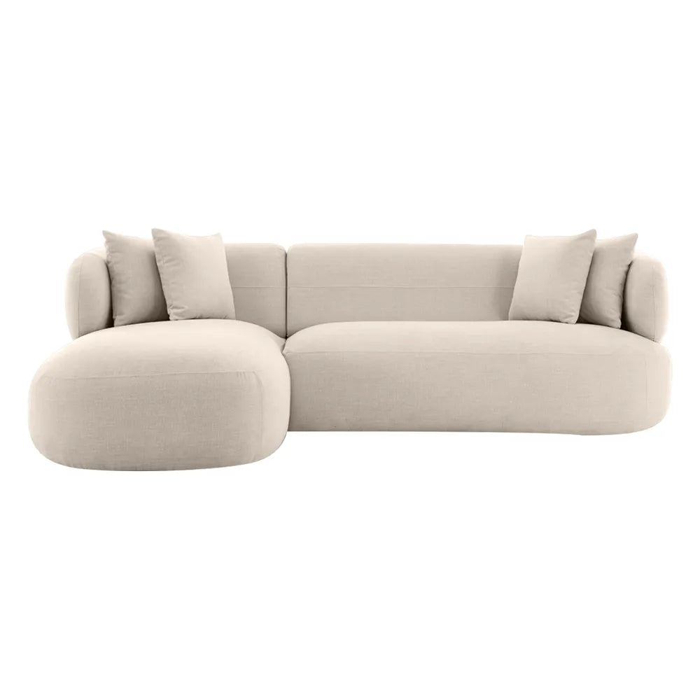 Greenwich 3 Seater Left Chaise Sofa  - Natural Chenille