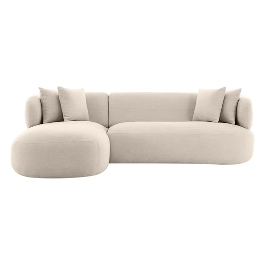 Greenwich 3 Seater Left Chaise Sofa  - Natural Chenille