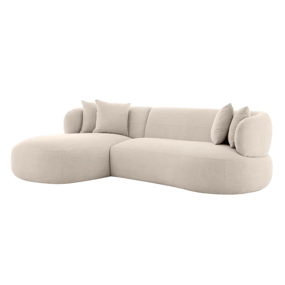 Greenwich 3 Seater Left Chaise Sofa  - Natural Chenille