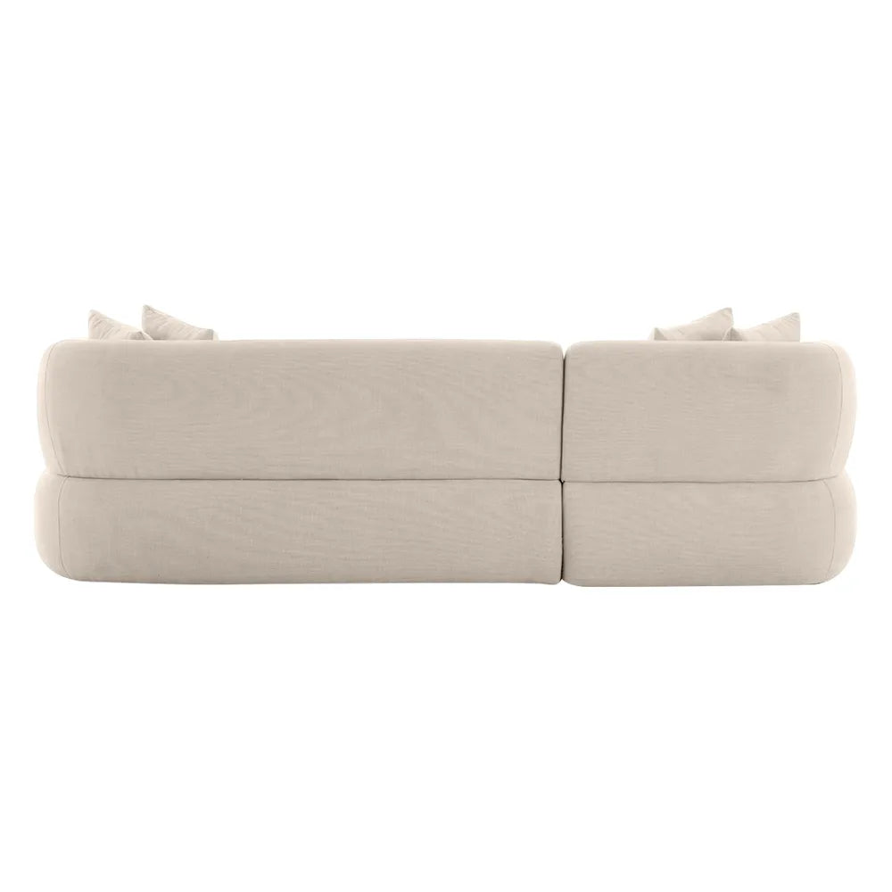 Greenwich 3 Seater Left Chaise Sofa  - Natural Chenille