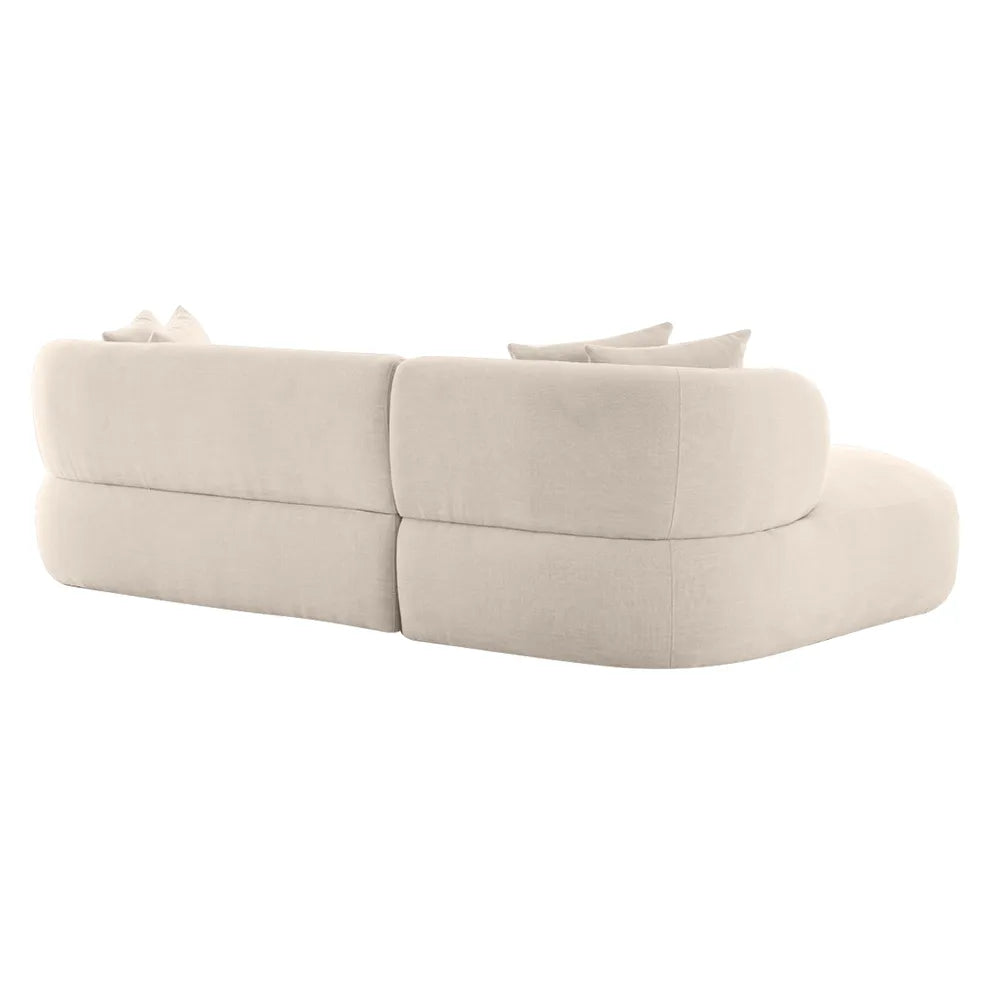 Greenwich 3 Seater Left Chaise Sofa  - Natural Chenille