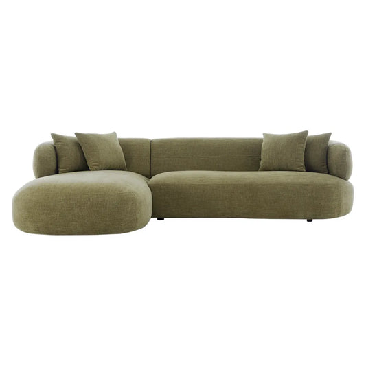 Greenwich 3 Seater Left Chaise Sofa - Sage Chenille