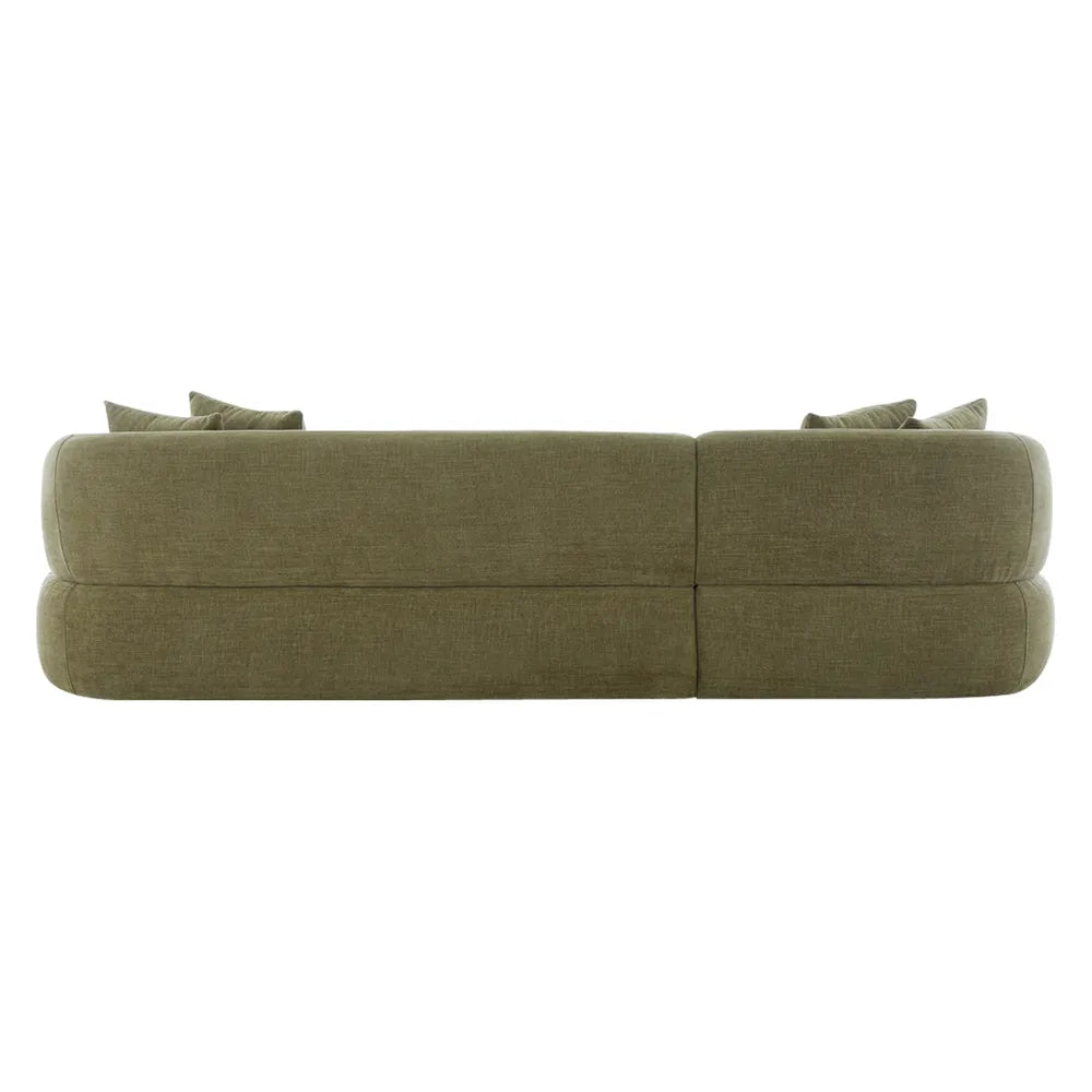Greenwich 3 Seater Left Chaise Sofa - Sage Chenille
