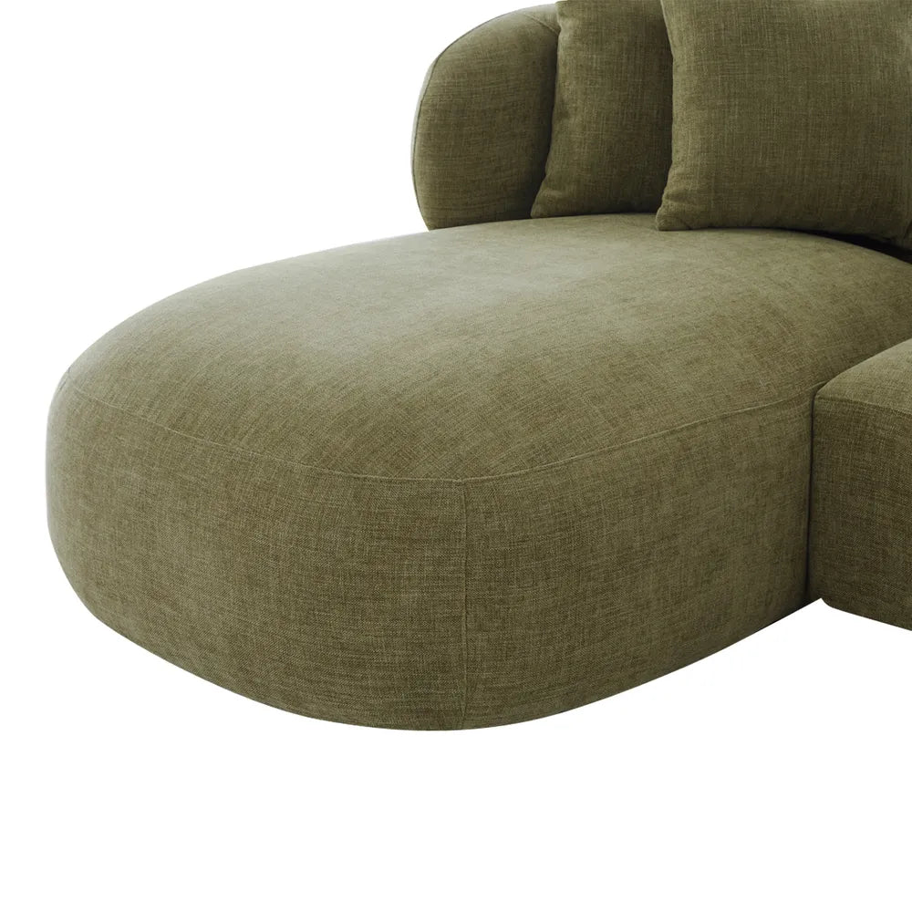 Greenwich 3 Seater Left Chaise Sofa - Sage Chenille