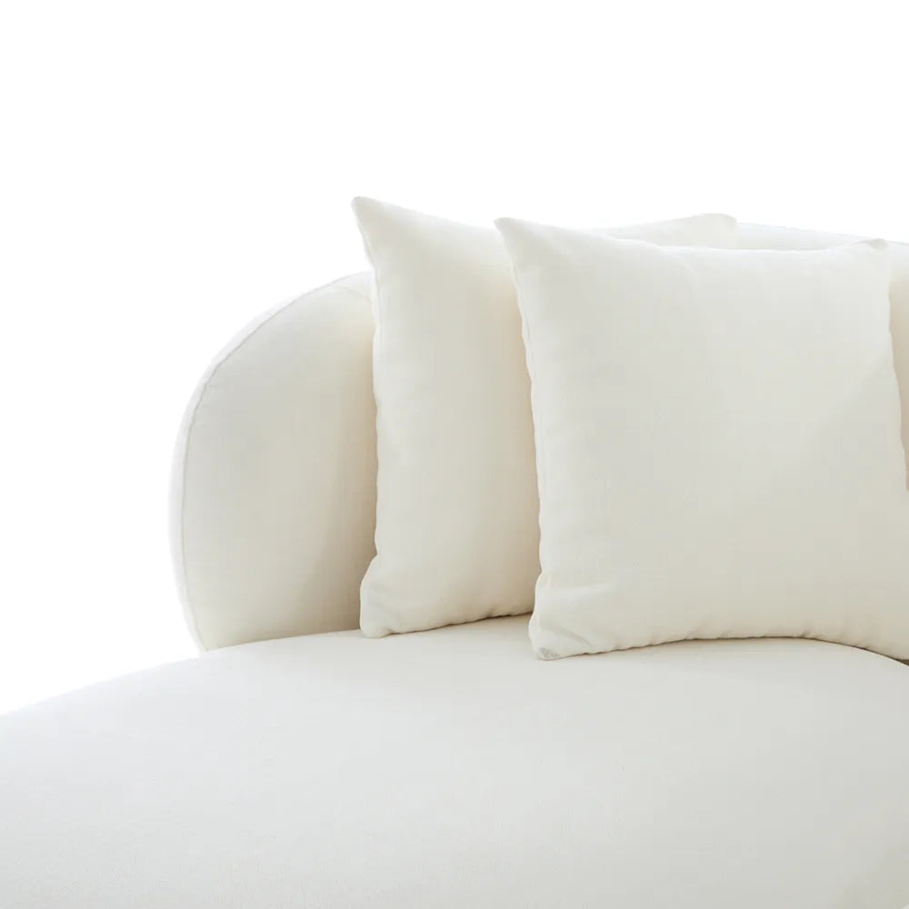 Greenwich 3 Seater Right Chaise Sofa - Ivory Chenille