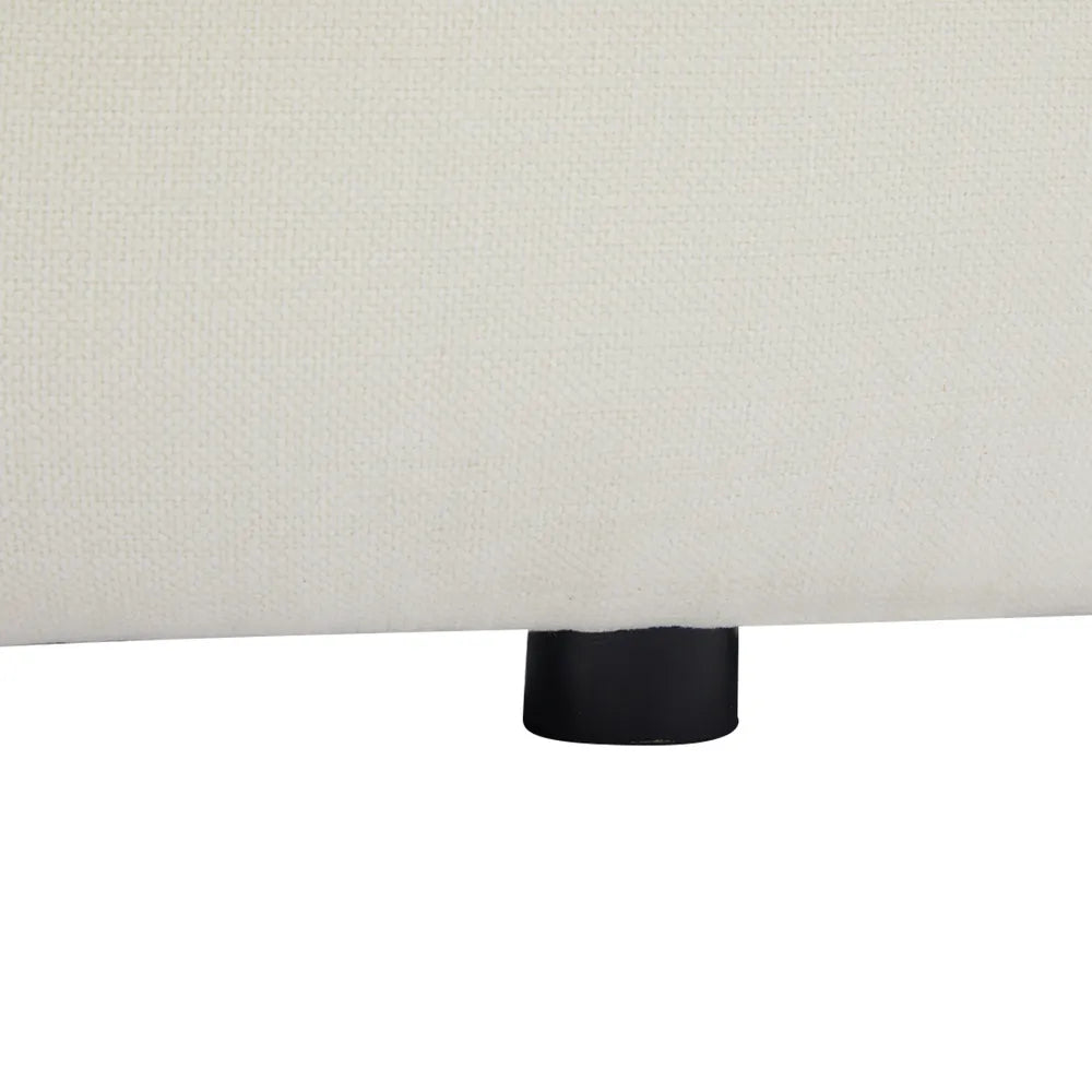 Greenwich 3 Seater Right Chaise Sofa - Ivory Chenille