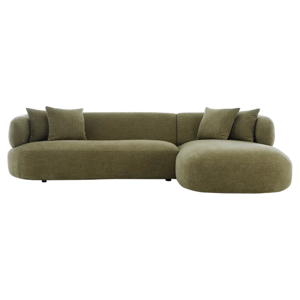Greenwich 3 Seater Right Chaise Sofa - Sage Chenille