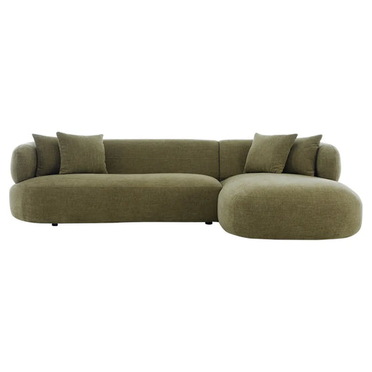 Greenwich 3 Seater Right Chaise Sofa - Sage Chenille
