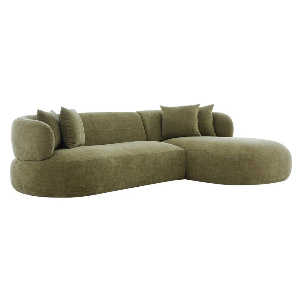 Greenwich 3 Seater Right Chaise Sofa - Sage Chenille