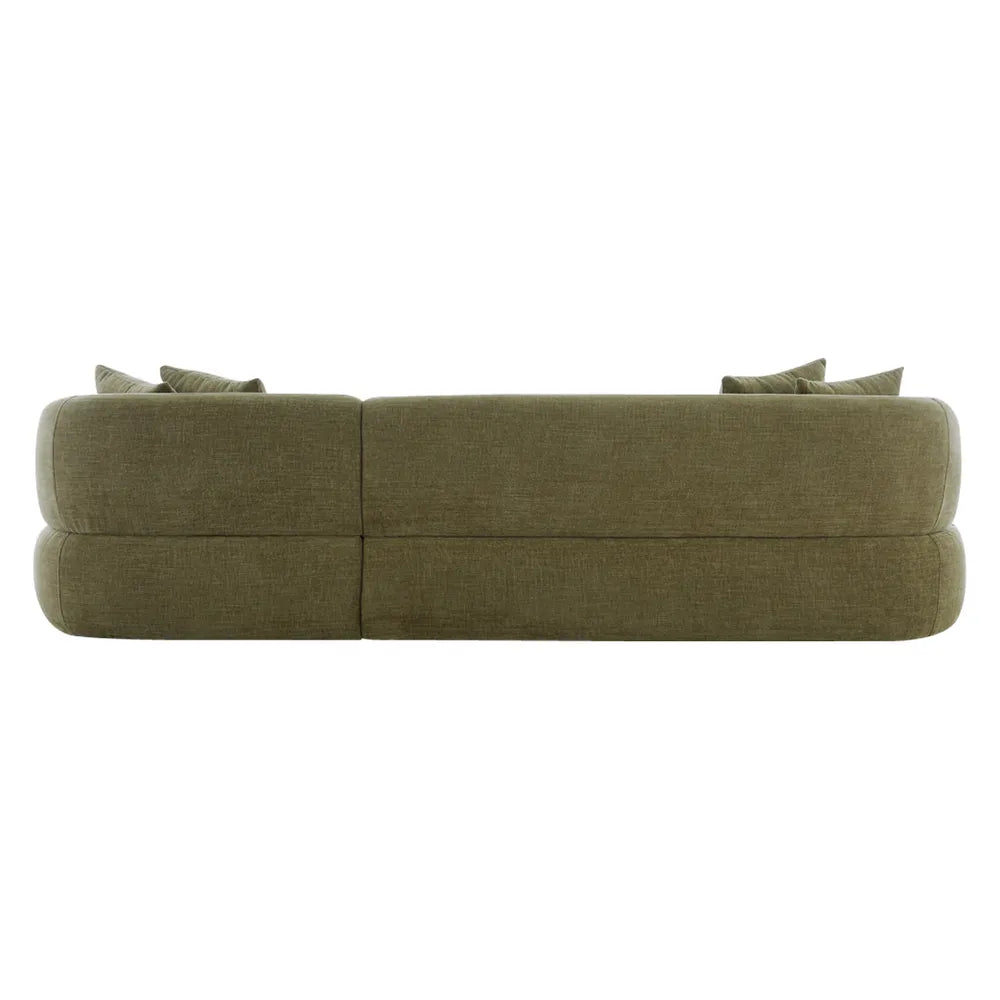 Greenwich 3 Seater Right Chaise Sofa - Sage Chenille