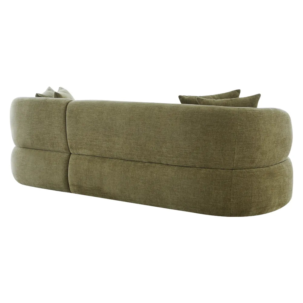 Greenwich 3 Seater Right Chaise Sofa - Sage Chenille