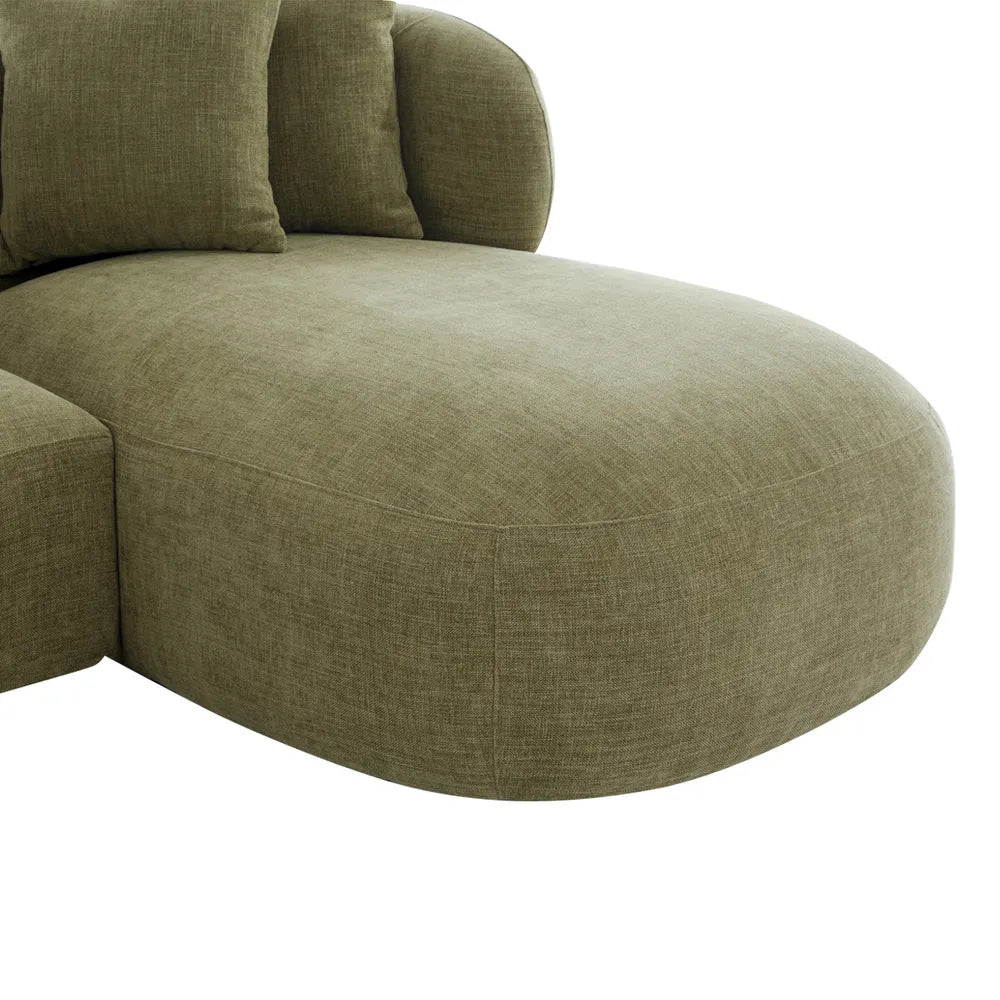 Greenwich 3 Seater Right Chaise Sofa - Sage Chenille