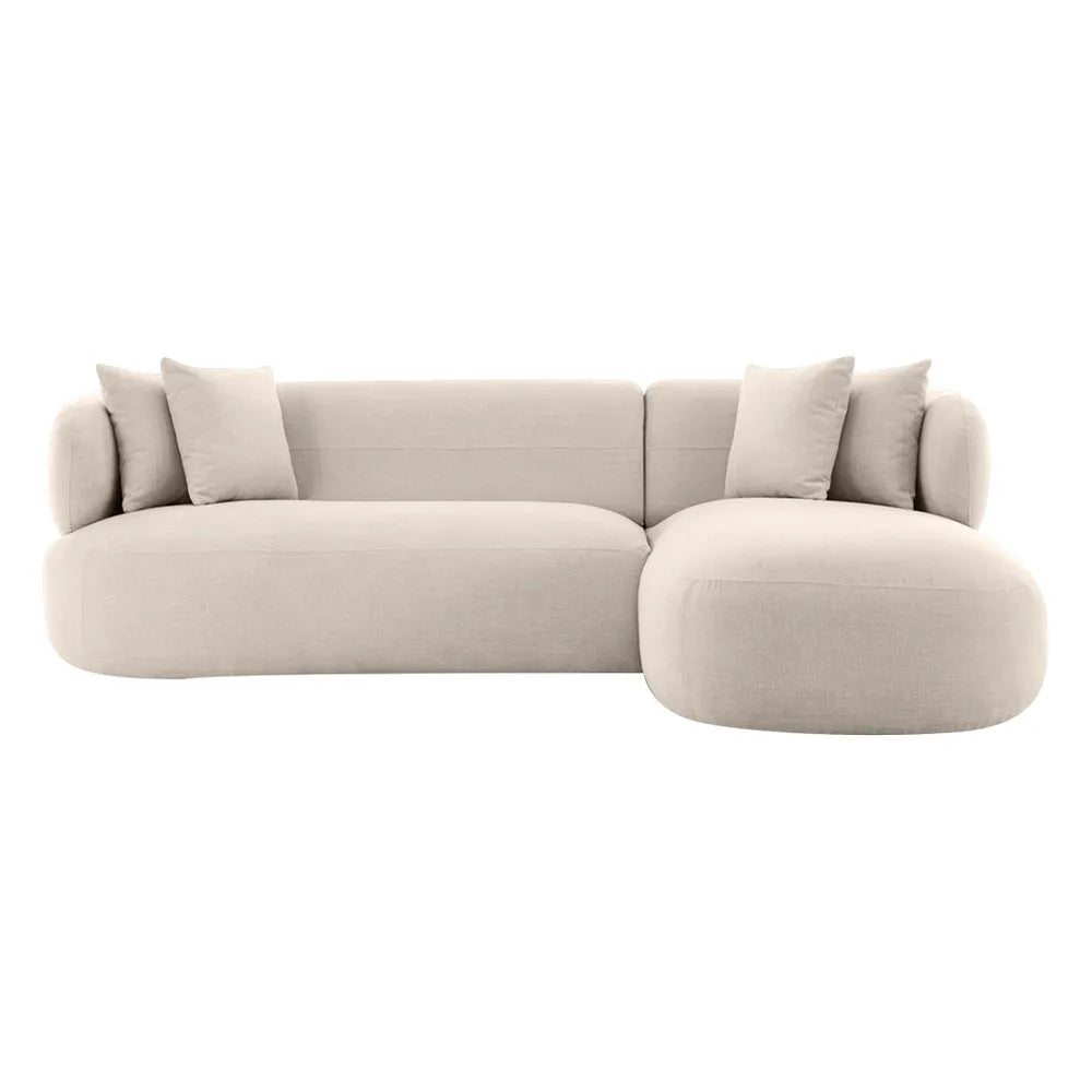 Greenwich 3 Seater Right Chaise Sofa  - Natural Chenille