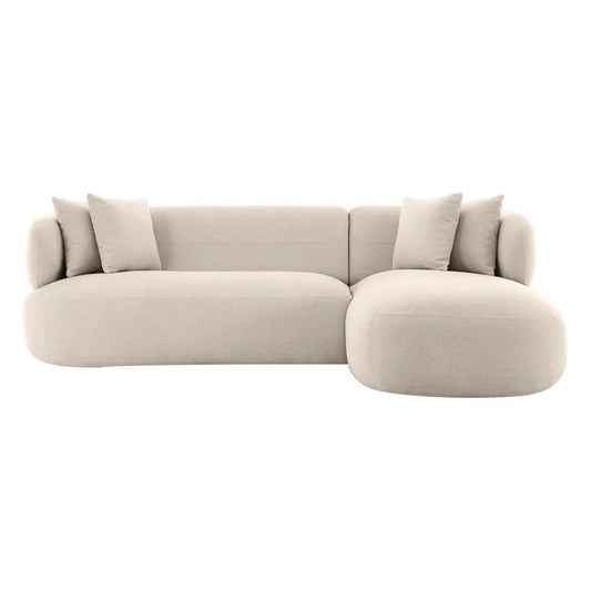 Greenwich 3 Seater Right Chaise Sofa  - Natural Chenille