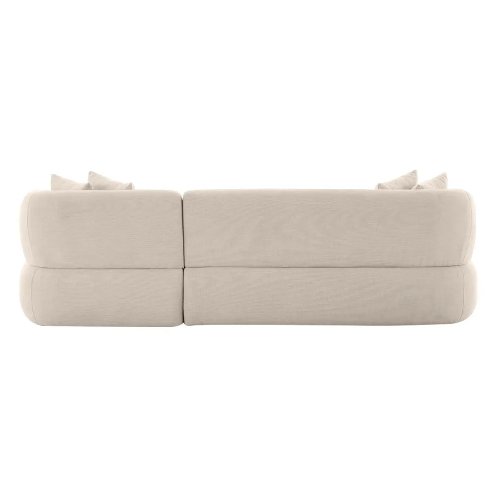 Greenwich 3 Seater Right Chaise Sofa  - Natural Chenille