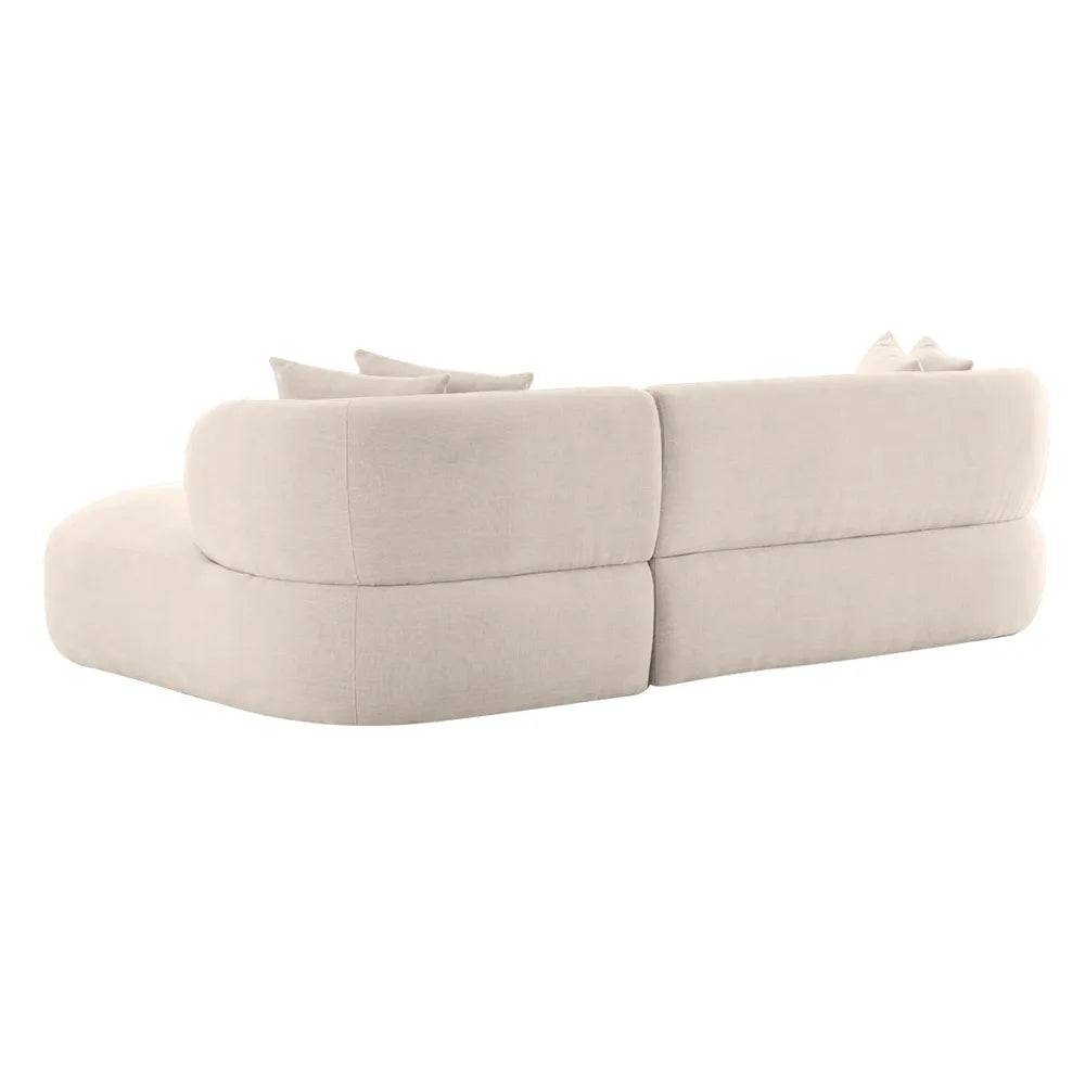 Greenwich 3 Seater Right Chaise Sofa  - Natural Chenille