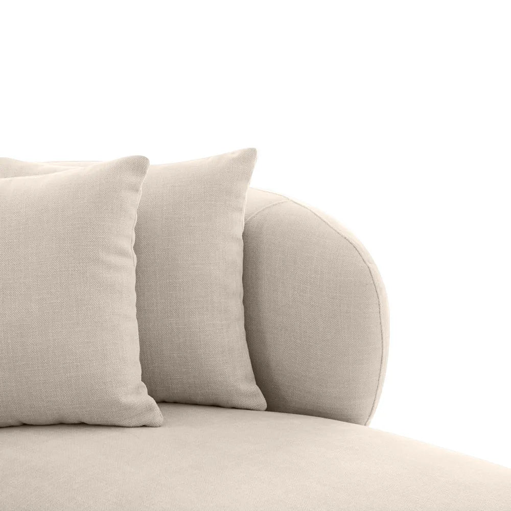 Greenwich 3 Seater Right Chaise Sofa  - Natural Chenille