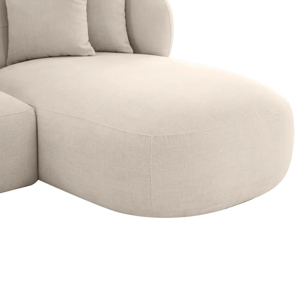 Greenwich 3 Seater Right Chaise Sofa  - Natural Chenille