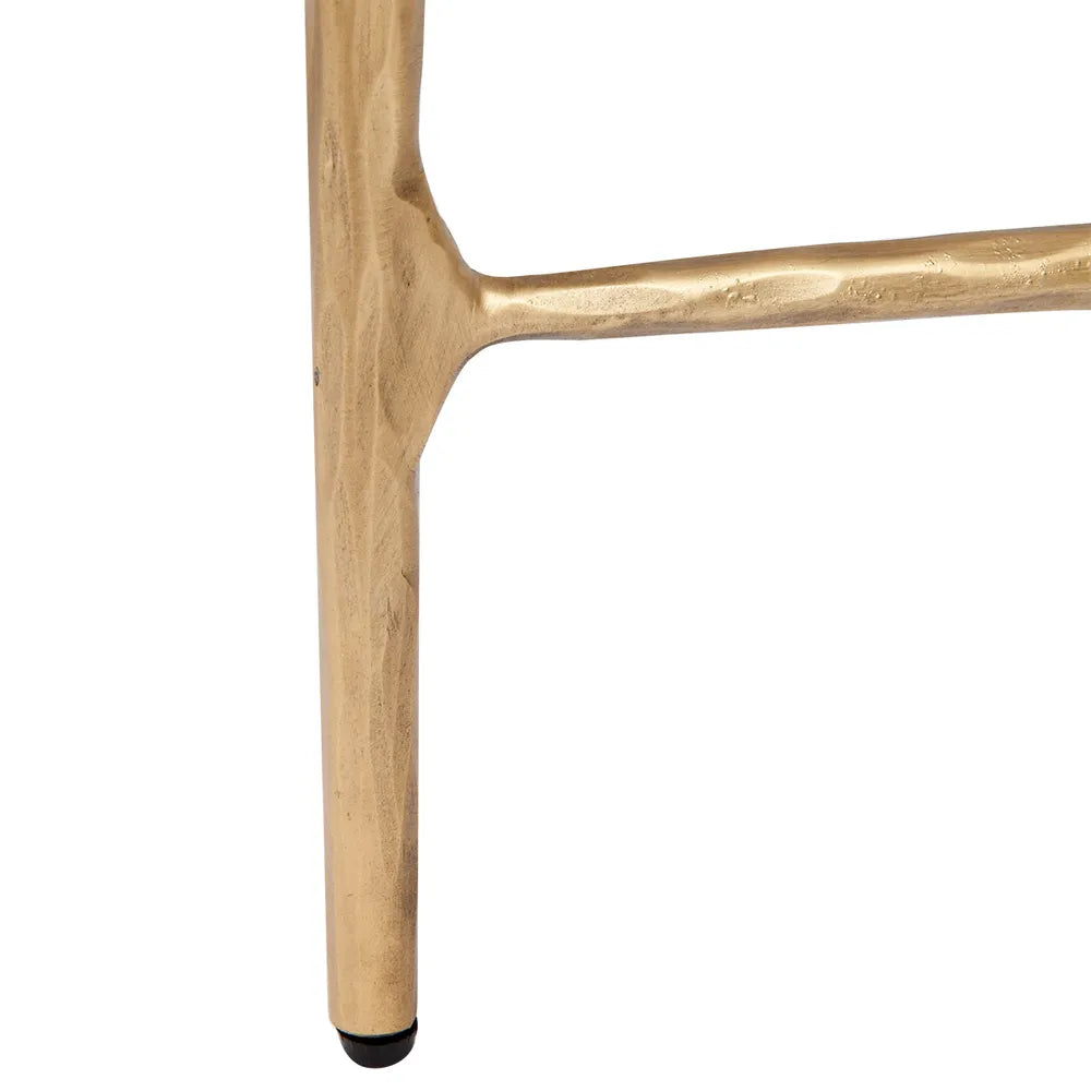 Heston Marble Square Side Table - Brass