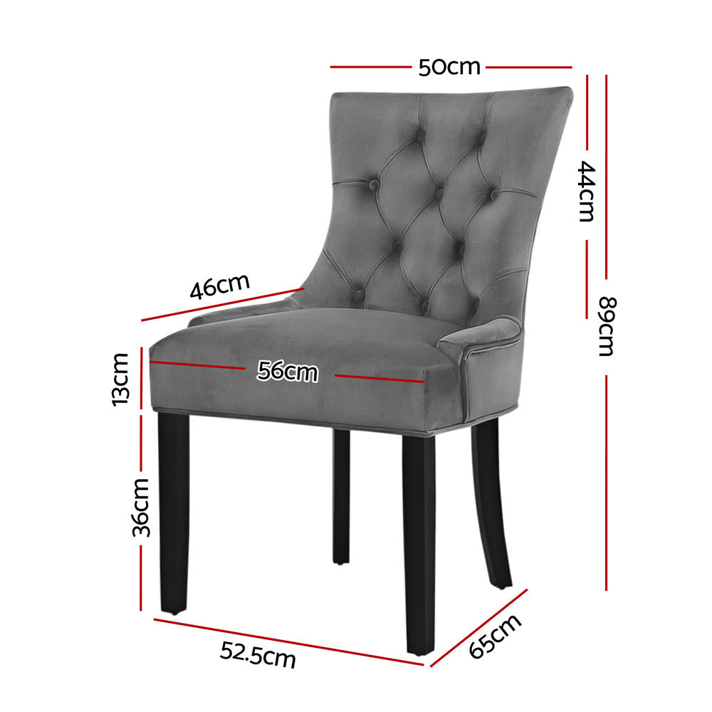 French Provincial Dining Chairs Set of 2 - Grey