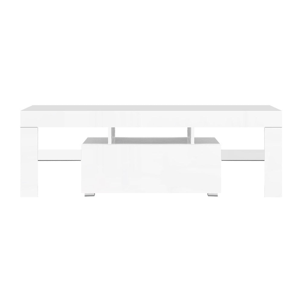 White Elo Entertainment Unit TV Cabinet LED 130cm