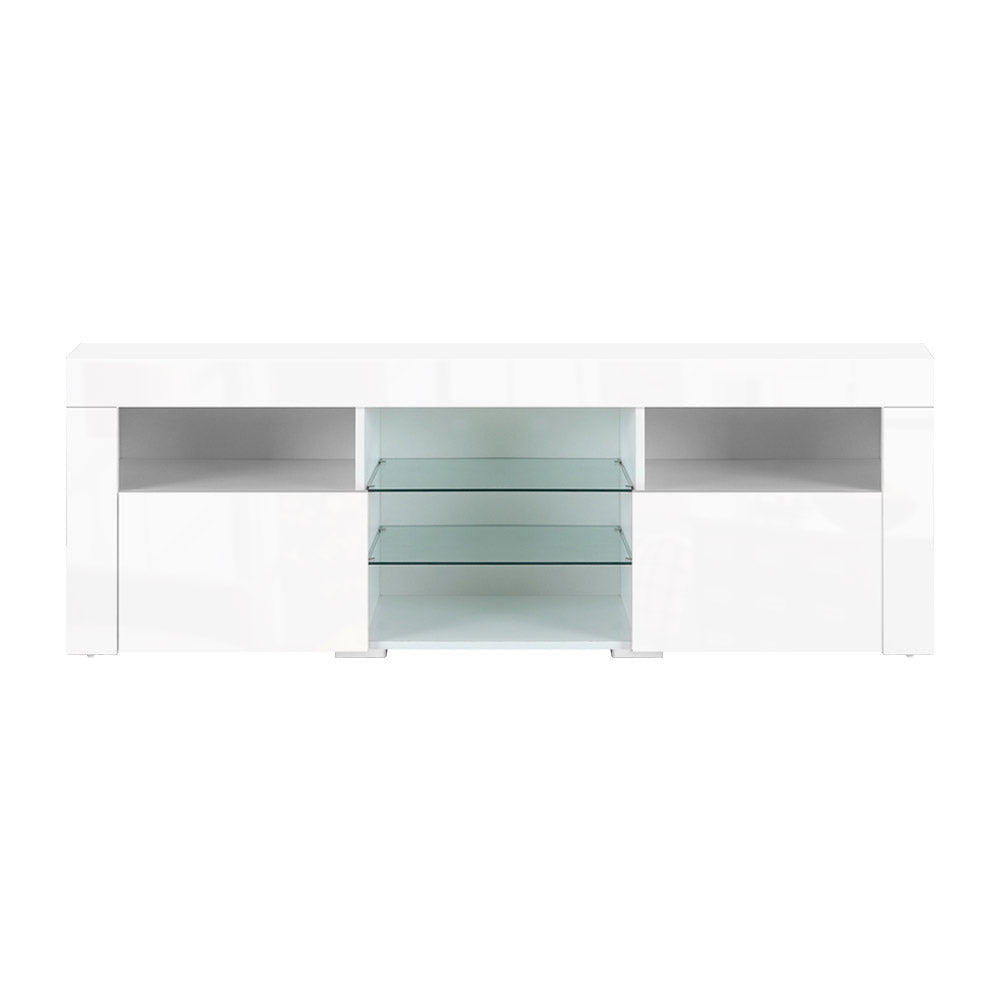 White Bobi Entertainment Unit TV Cabinet LED 160cm