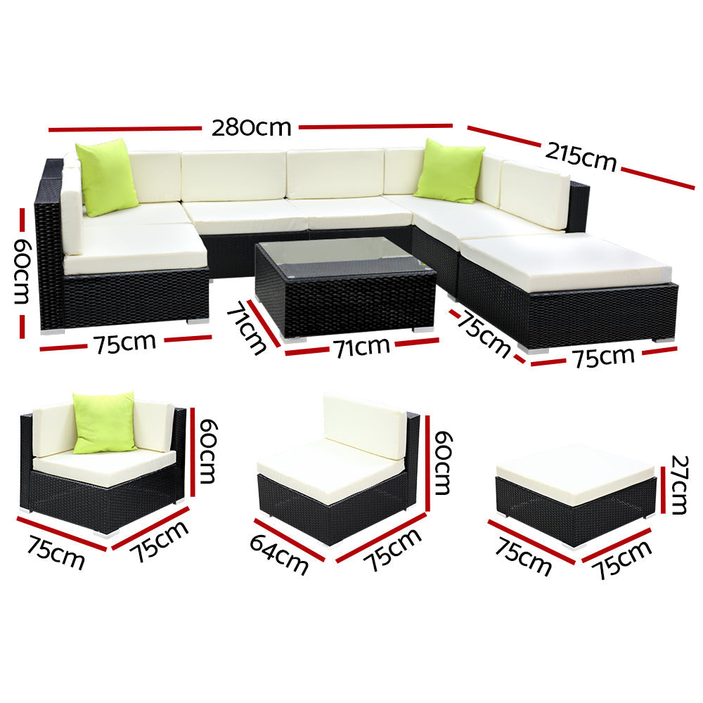 Cyrus 8PC Outdoor Lounge Set with Storage Cover