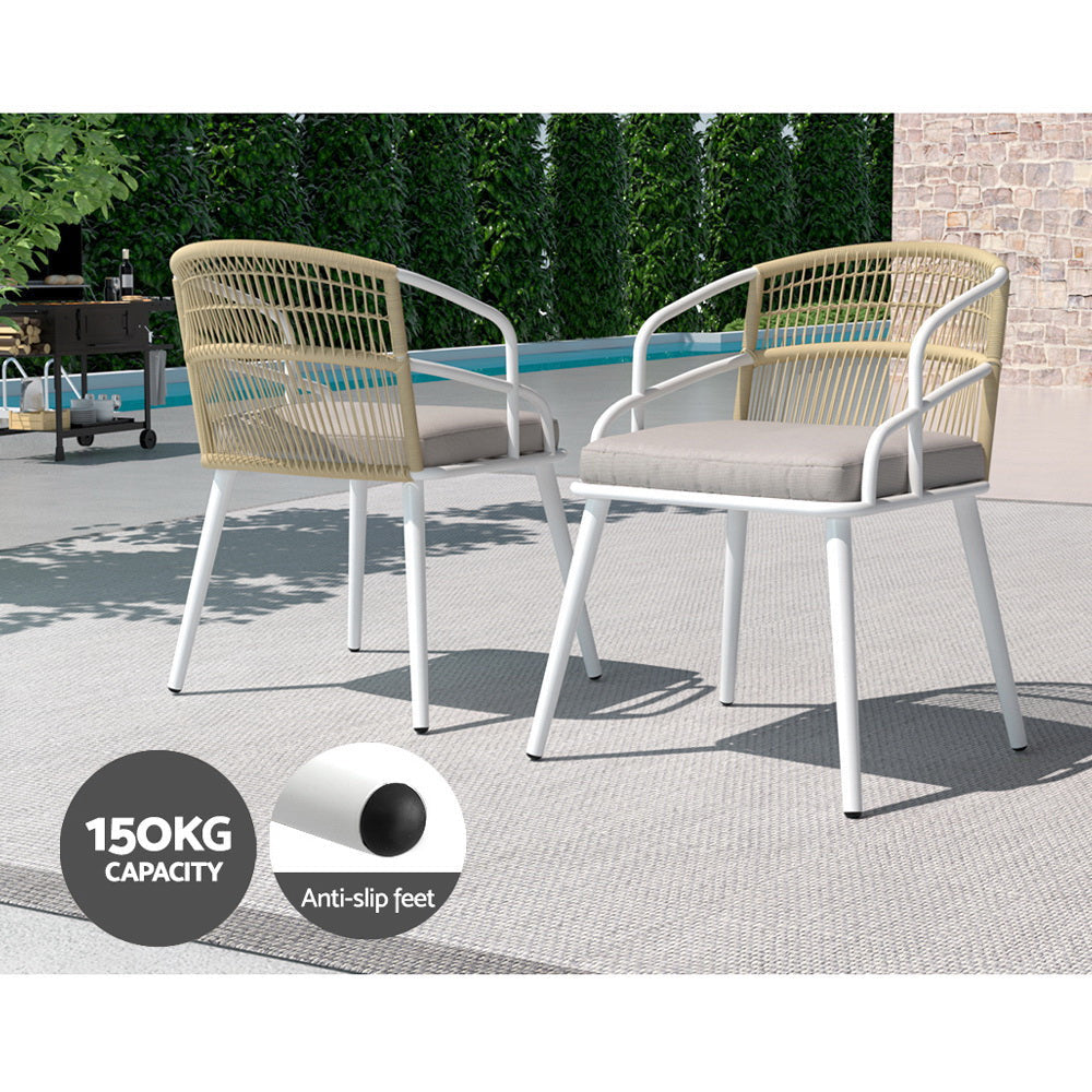 Cordelia 5 Piece White Outdoor Dining Set
