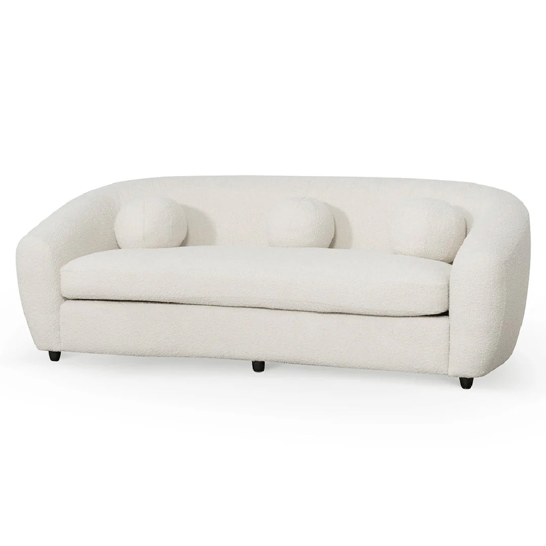 Cloud 3 Seater Fabric Sofa -  Ivory White Boucle