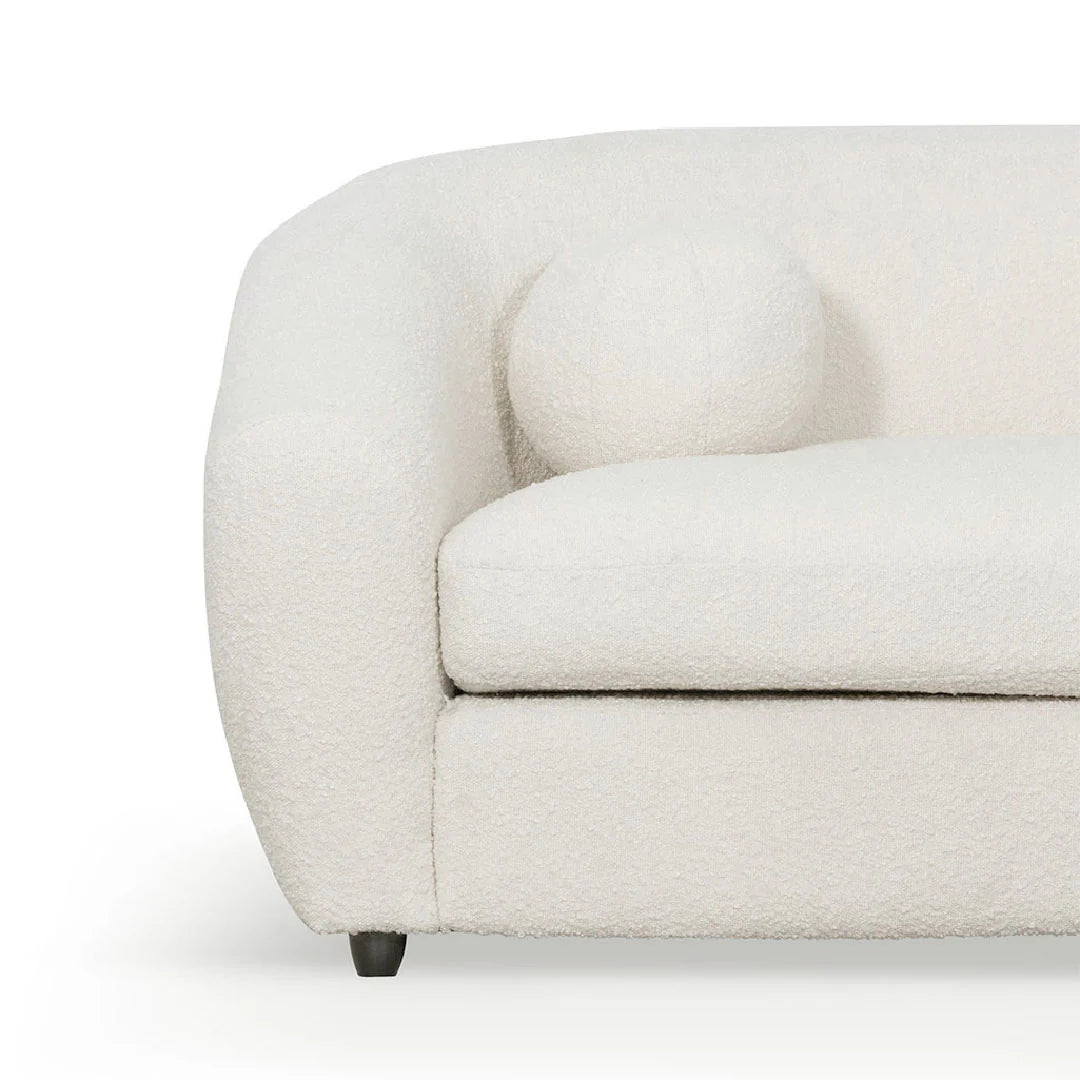 Cloud 3 Seater Fabric Sofa -  Ivory White Boucle