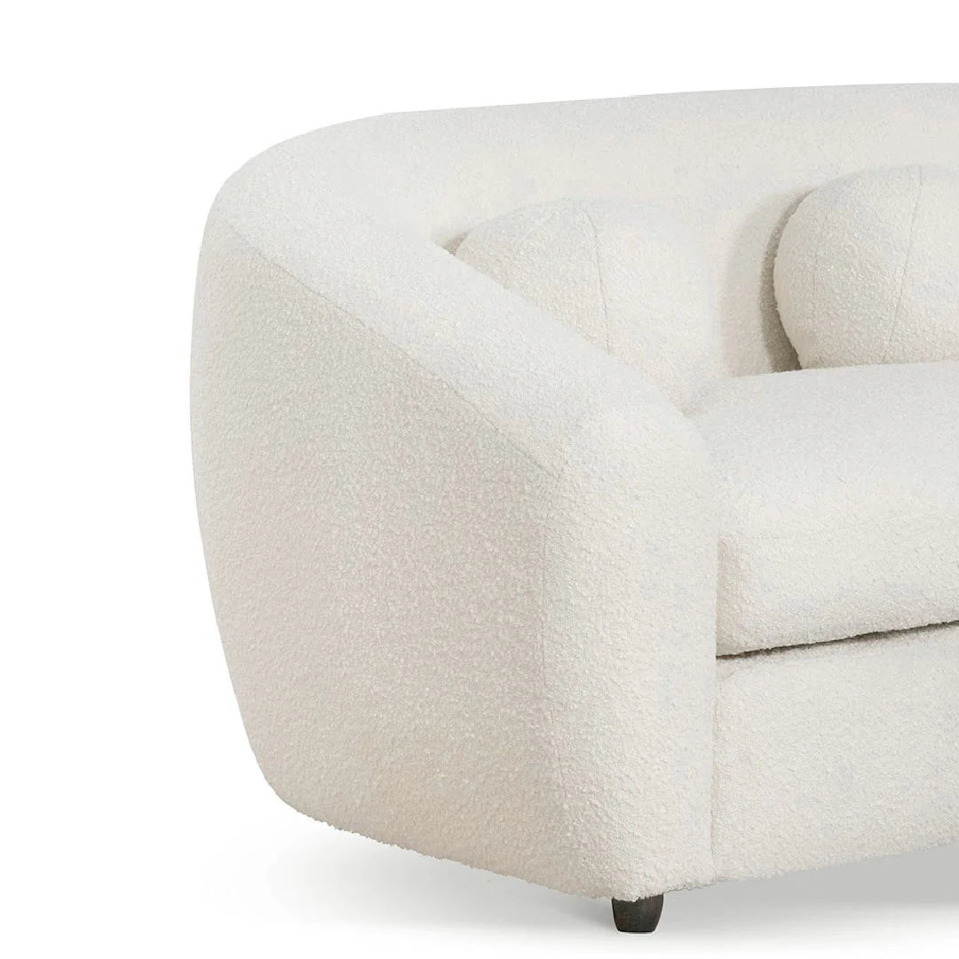 Cloud 3 Seater Fabric Sofa -  Ivory White Boucle
