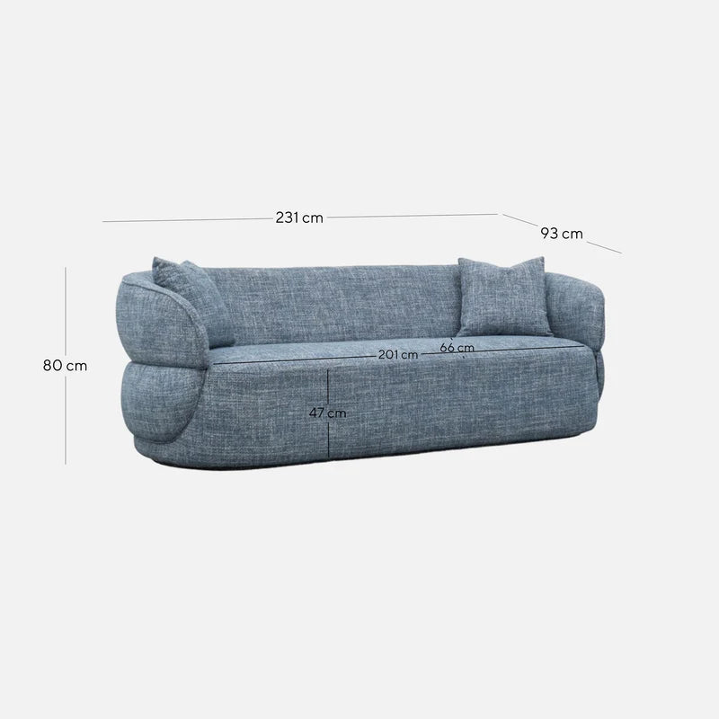 Lusaka 3 Seater Sofa - Moss Blue