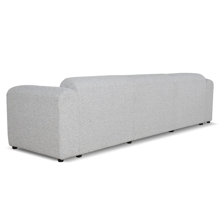 Ashley 4-Seater Fabric Sofa - Silver Grey Boucle