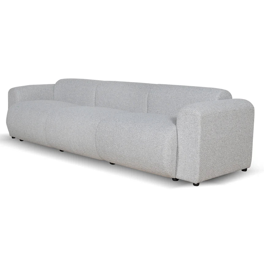 Ashley 4-Seater Fabric Sofa - Silver Grey Boucle