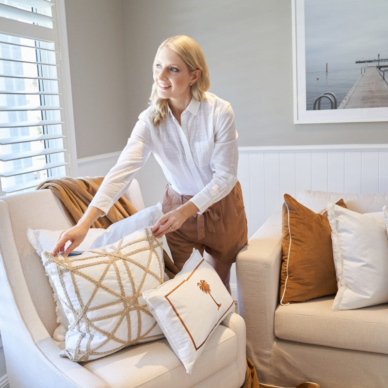 Sand Tales Hemp Braids Crosses Cushion Cover 