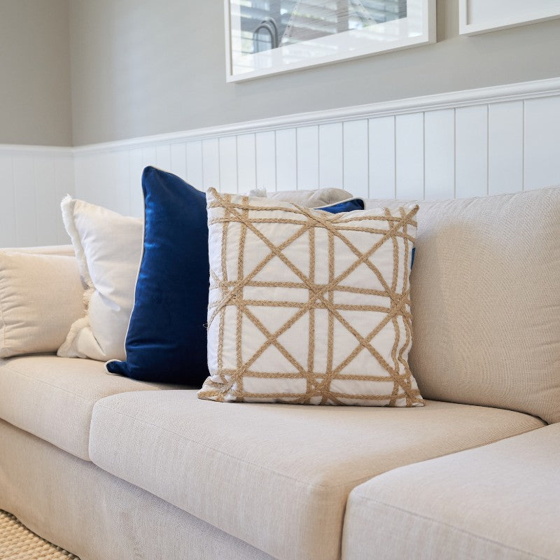 Sand Tales Hemp Braids Crosses Cushion Cover 