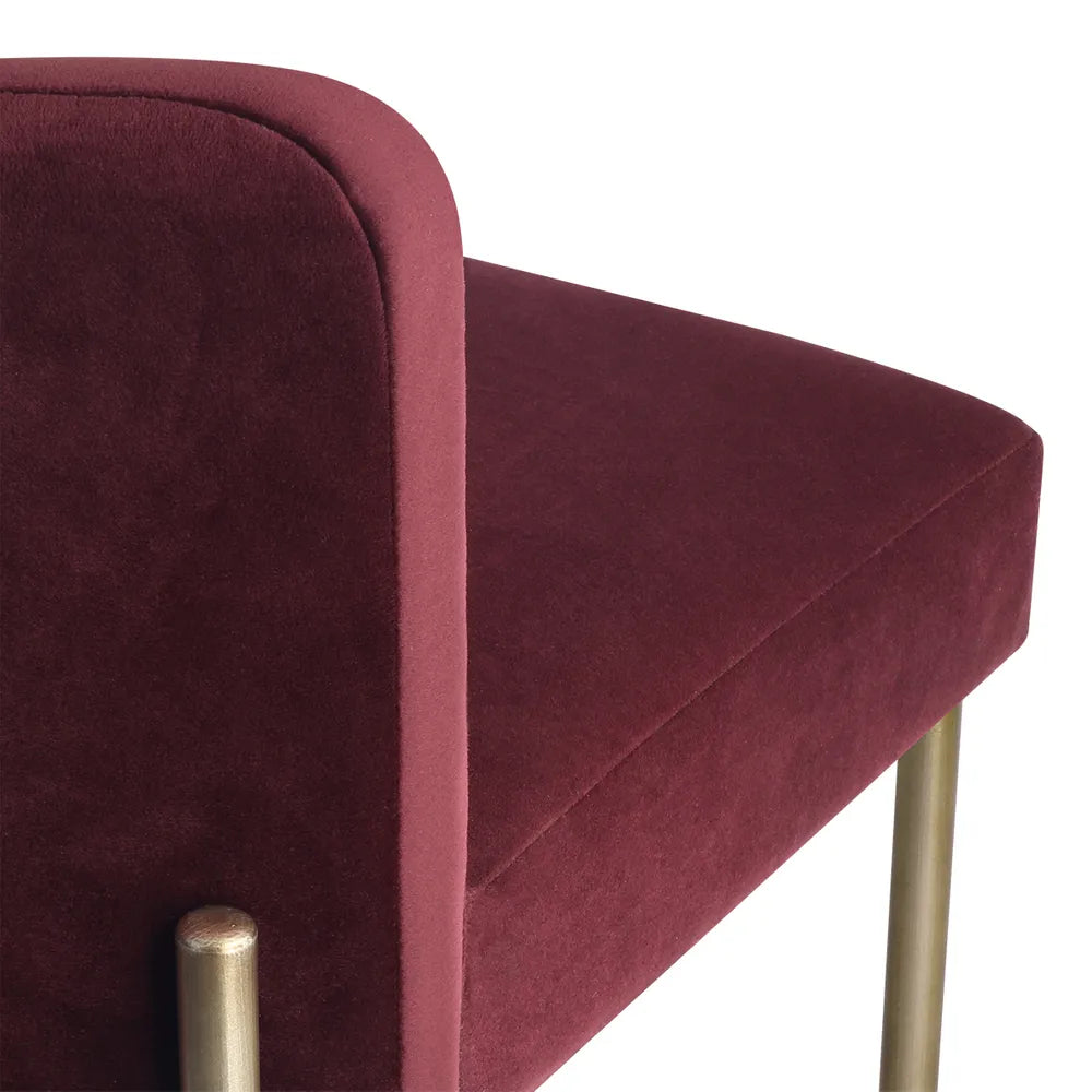 Leon Kitchen Stool - Mulberry Velvet
