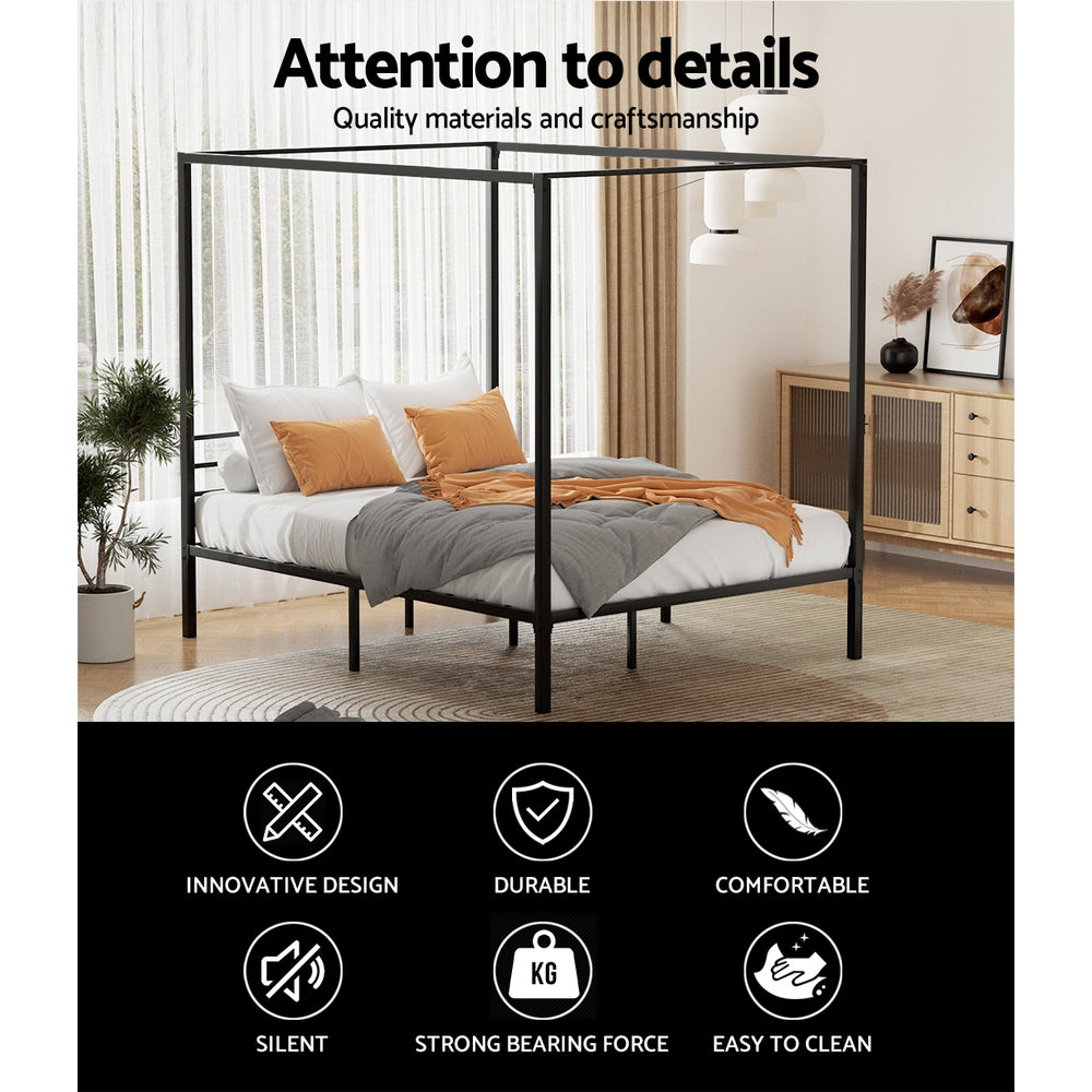 Pochy Bed Frame Double Size Metal Bed Frame