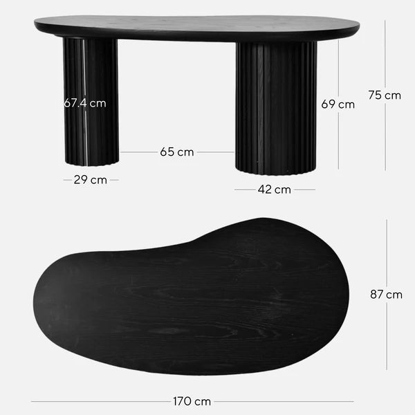 Marty 1.7m Office Desk - Black Oak