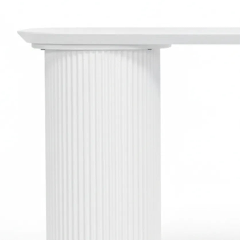 White flutted Console Table