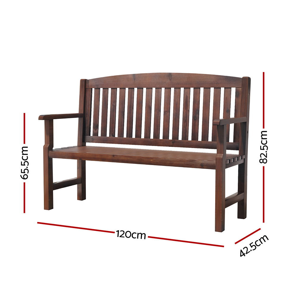 Natural Brown Outdoor Wooden Garden Bench