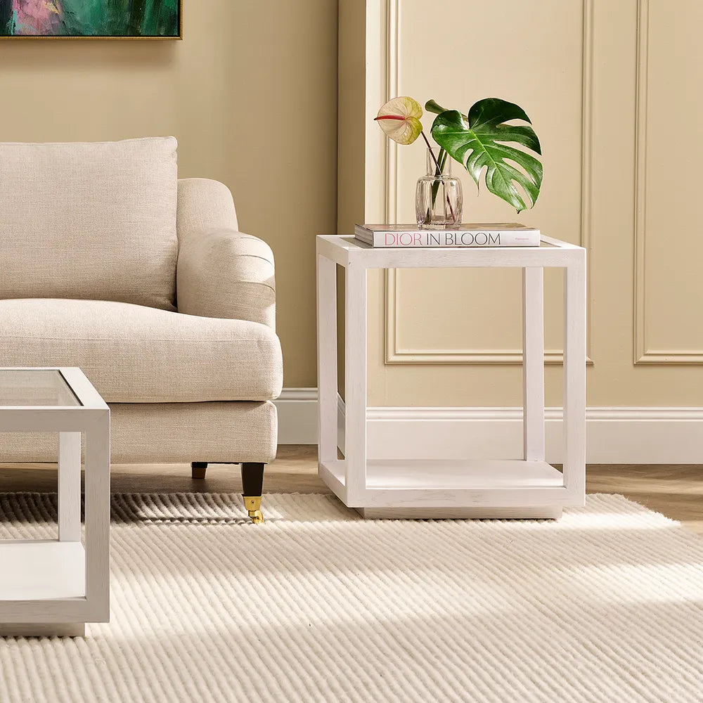 Sadie Square Side Table - White