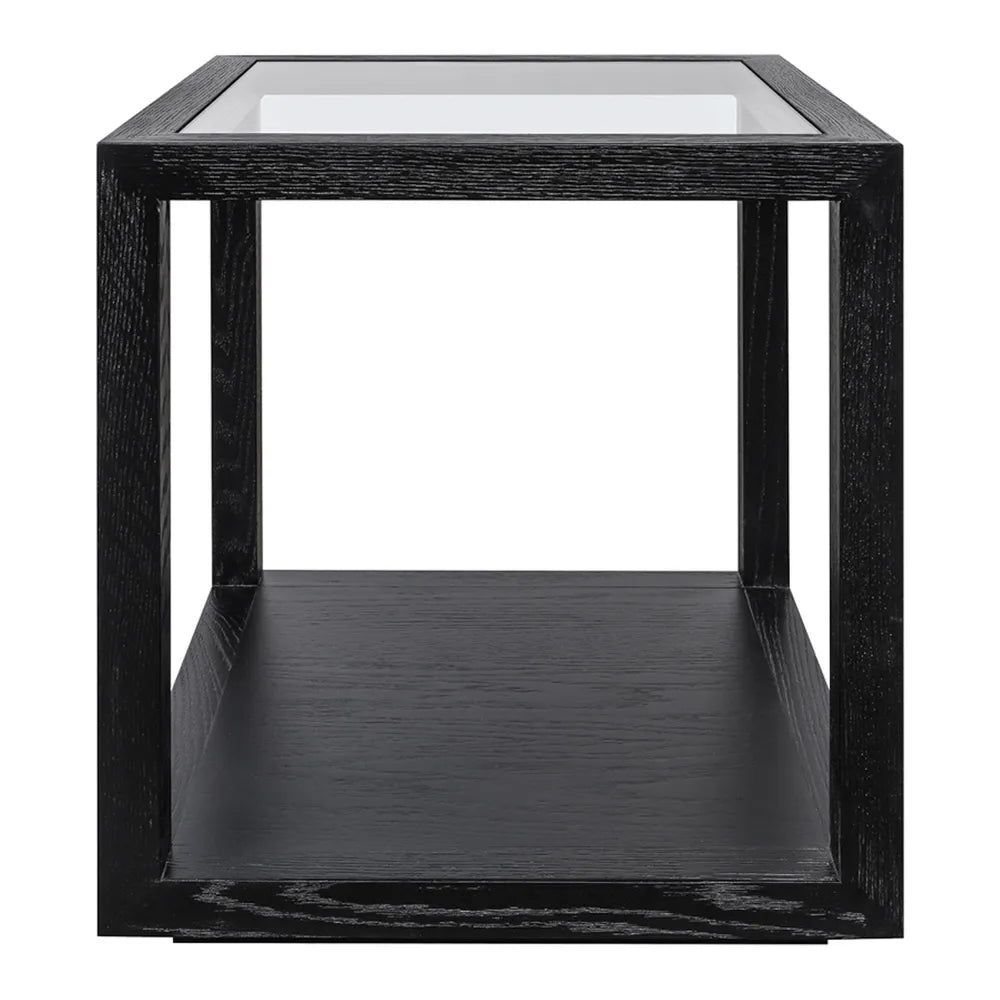 black timber side table